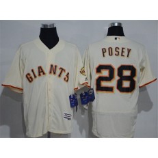 MLB San Francisco Giants 28 Buster Posey Cream 2016 Flexbase Majestic Baseball Men Jersey