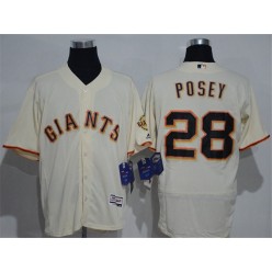 MLB San Francisco Giants 28 Buster Posey Cream 2016 Flexbase Majestic Baseball Men Jersey