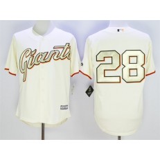 MLB San Francisco Giants 28 Buster Posey Cream With Gold Program 2015 Cool Base Jersey