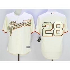 MLB San Francisco Giants 28 Buster Posey Cream With Gold Program 2015 Cool Base Jersey