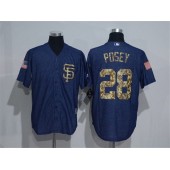 MLB San Francisco Giants 28 Buster Posey Denim Blue Salute to Service Stitched Baseball Men Jersey