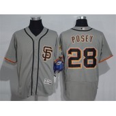 MLB San Francisco Giants 28 Buster Posey Gray SF 2016 Flexbase Majestic Baseball Men Jersey