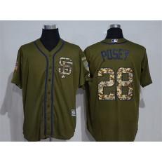 MLB San Francisco Giants 28 Buster Posey Green Salute to Service Men Jersey