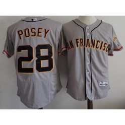 MLB San Francisco Giants 28 Buster Posey Grey Flexbase Authentic Collection Road Stitched Men Jersey