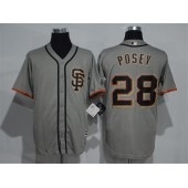 MLB San Francisco Giants 28 Buster Posey Grey New Cool Base Road Stitched Men Jersey