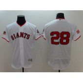 MLB San Francisco Giants 28 Buster Posey Retired White Fashion Stars & Stripes 2016 Flexbase Independence Day Men Jersey