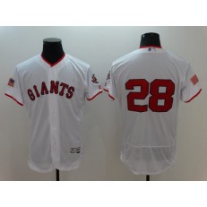 MLB San Francisco Giants 28 Buster Posey Retired White Fashion Stars & Stripes 2016 Flexbase Independence Day Men Jersey