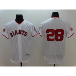MLB San Francisco Giants 28 Buster Posey Retired White Fashion Stars & Stripes 2016 Flexbase Independence Day Men Jersey