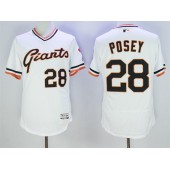 MLB San Francisco Giants 28 Buster Posey White Flexbase Authentic Collection Cooperstown Stitched Baseball Men Jersey