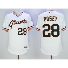 MLB San Francisco Giants 28 Buster Posey White Flexbase Authentic Collection Cooperstown Stitched Baseball Men Jersey