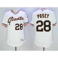 MLB San Francisco Giants 28 Buster Posey White Flexbase Authentic Collection Cooperstown Stitched Baseball Men Jersey