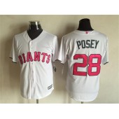 MLB San Francisco Giants 28 Buster Posey White New Cool Base Mother's Day Stitched Men Jersey