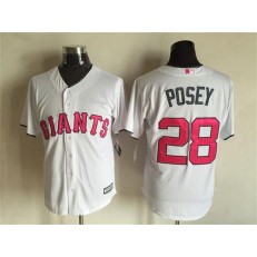 MLB San Francisco Giants 28 Buster Posey White New Cool Base Mother's Day Stitched Men Jersey