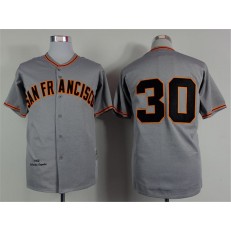 MLB San Francisco Giants 30 Orlando Cepeda 1962 Mitchell And Ness Grey Throwback Men Jersey