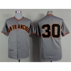 MLB San Francisco Giants 30 Orlando Cepeda 1962 Mitchell And Ness Grey Throwback Men Jersey
