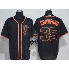 MLB San Francisco Giants 35 Brandon Crawford Black New Cool Base Alternate Stitched Men Jersey