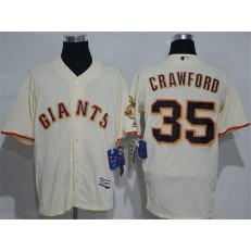 MLB San Francisco Giants 35 Brandon Crawford Cream 2016 Flexbase Majestic Baseball Men Jersey