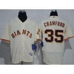 MLB San Francisco Giants 35 Brandon Crawford Cream 2016 Flexbase Majestic Baseball Men Jersey