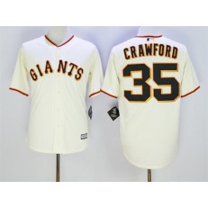 MLB San Francisco Giants 35 Brandon Crawford Cream New Cool Base Men Jersey