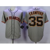 MLB San Francisco Giants 35 Brandon Crawford Gray New Cool Base Men Jersey