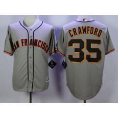 MLB San Francisco Giants 35 Brandon Crawford Gray New Cool Base Men Jersey