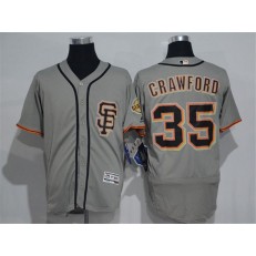 MLB San Francisco Giants 35 Brandon Crawford Gray SF 2016 Flexbase Majestic Baseball Men Jersey