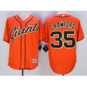 MLB San Francisco Giants 35 Brandon Crawford Orange New Cool Base Men Jersey