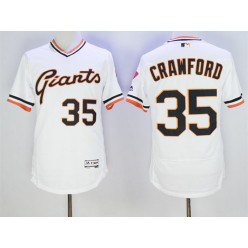 MLB San Francisco Giants 35 Brandon Crawford White Flexbase Authentic Collection Cooperstown Stitched Baseball Men Jersey