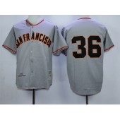 MLB San Francisco Giants 36 Gaylord Perry 1962 Mitchell And Ness Grey Throwback Men Jersey