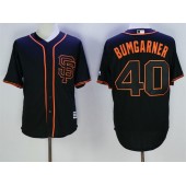MLB San Francisco Giants 40 Madison Bumgarner Alternate Black SF Cool Base Men Jersey