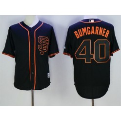 MLB San Francisco Giants 40 Madison Bumgarner Alternate Black SF Cool Base Men Jersey