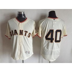 MLB San Francisco Giants 40 Madison Bumgarner Cream Flexbase Authentic Collection Stitched Baseball Men Jersey