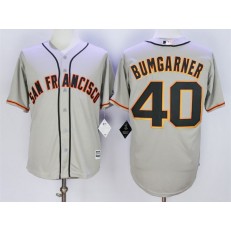 MLB San Francisco Giants 40 Madison Bumgarner Gray New Cool Base Men Jersey