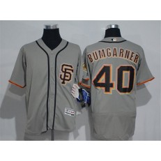 MLB San Francisco Giants 40 Madison Bumgarner Gray SF 2016 Flexbase Majestic Baseball Men Jersey