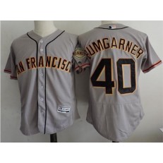 MLB San Francisco Giants 40 Madison Bumgarner Grey Flexbase Authentic Collection Road Stitched Men Jersey