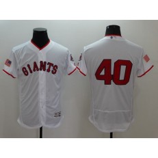 MLB San Francisco Giants 40 Madison Bumgarner Retired White Fashion Stars & Stripes 2016 Flexbase Independence Day Men Jersey
