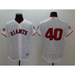 MLB San Francisco Giants 40 Madison Bumgarner Retired White Fashion Stars & Stripes 2016 Flexbase Independence Day Men Jersey
