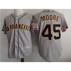 MLB San Francisco Giants 45 Matt Moore Grey Flexbase Authentic Collection Road Stitched Men Jersey