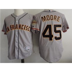 MLB San Francisco Giants 45 Matt Moore Grey Flexbase Authentic Collection Road Stitched Men Jersey