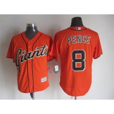 MLB San Francisco Giants 8 Hunter Pence Alternate Orange 2015 Cool Base Men Jersey