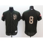 MLB San Francisco Giants 8 Hunter Pence Green Flexbase Authentic Collection Salute to Service Stitched Baseball Men Jersey