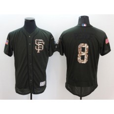 MLB San Francisco Giants 8 Hunter Pence Green Flexbase Authentic Collection Salute to Service Stitched Baseball Men Jersey