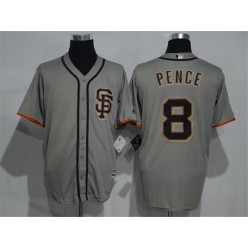 MLB San Francisco Giants 8 Hunter Pence Grey New Cool Base Road Stitched Men Jersey