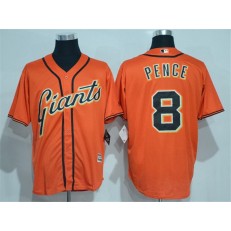 MLB San Francisco Giants 8 Hunter Pence Orange New Cool Base Alternate Stitched Men Jersey