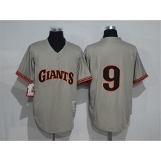 MLB San Francisco Giants 9 Matt Williams Grey Throwback Mitchell And Ness 1989 Stitched Baseball Men Jersey