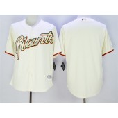 MLB San Francisco Giants Blank Cream With Gold Program 2015 Cool Base Jersey