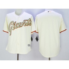 MLB San Francisco Giants Blank Cream With Gold Program 2015 Cool Base Jersey