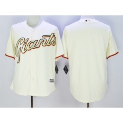 MLB San Francisco Giants Blank Cream With Gold Program 2015 Cool Base Jersey