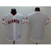 MLB San Francisco Giants Blank Retired White Fashion Stars & Stripes 2016 Flexbase Independence Day Men Jersey