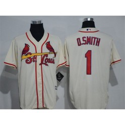 MLB St.Louis Cardinals 1 Cream New Cool Base Men Jersey